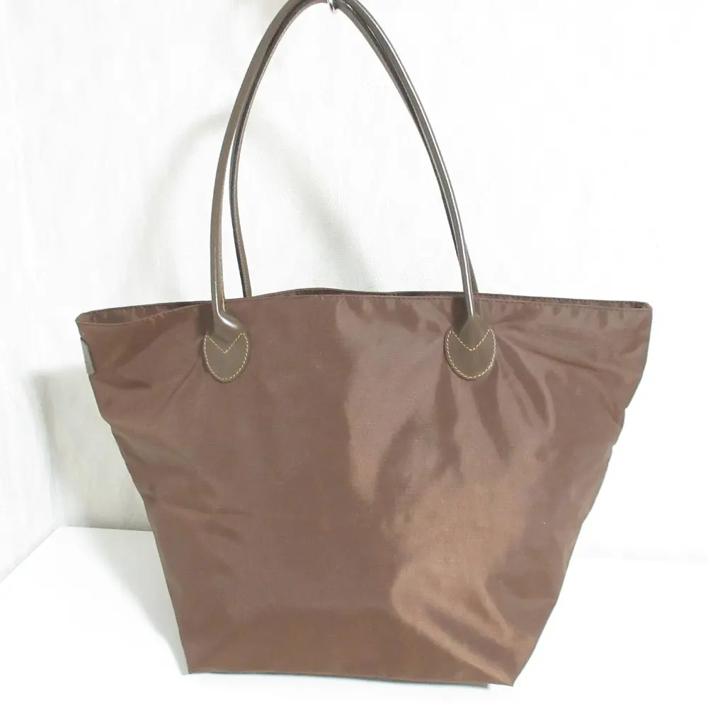 HERVE CHAPELIER エルベシャプリエ 羊タグ レザーハンドル 舟型 ショルダーバッグ トートバッグ ブラウン