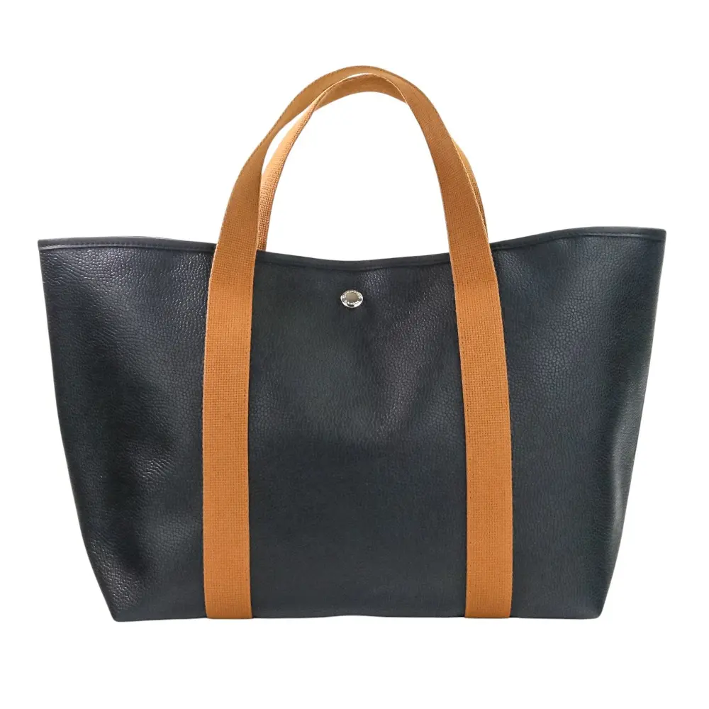 Herve Chapelier エルベシャプリエ スクエアトートバッグ ラージサイズ 615G ノワール×ヴィゴーニュ
