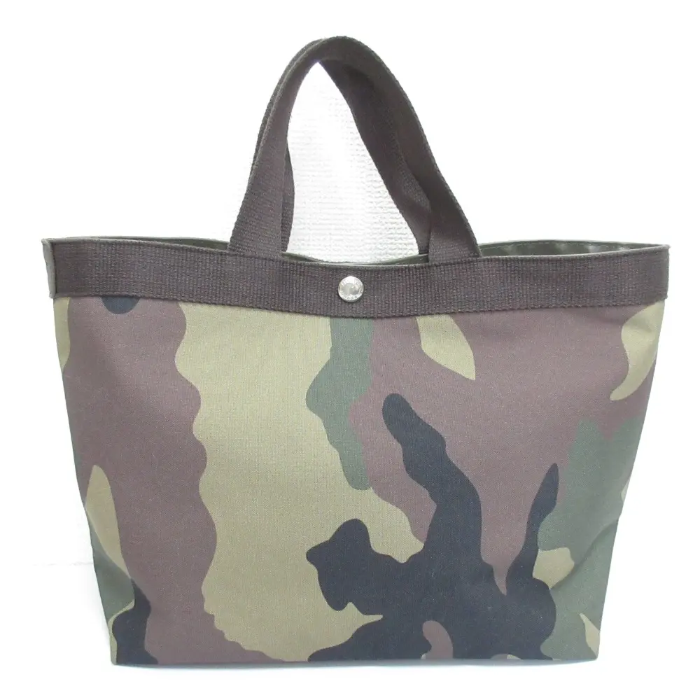 Herve Chapelier エルベシャプリエ 704W スクエア トートバッグ B5サイズ M カモフラ