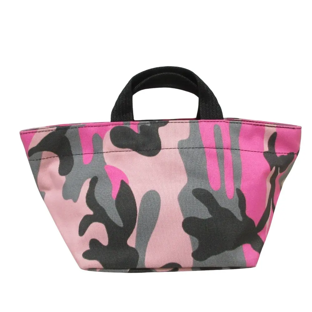 Herve Chapelier エルベシャプリエ 901F カモフラ ミニトートバッグ スクエアボトム S ピンク