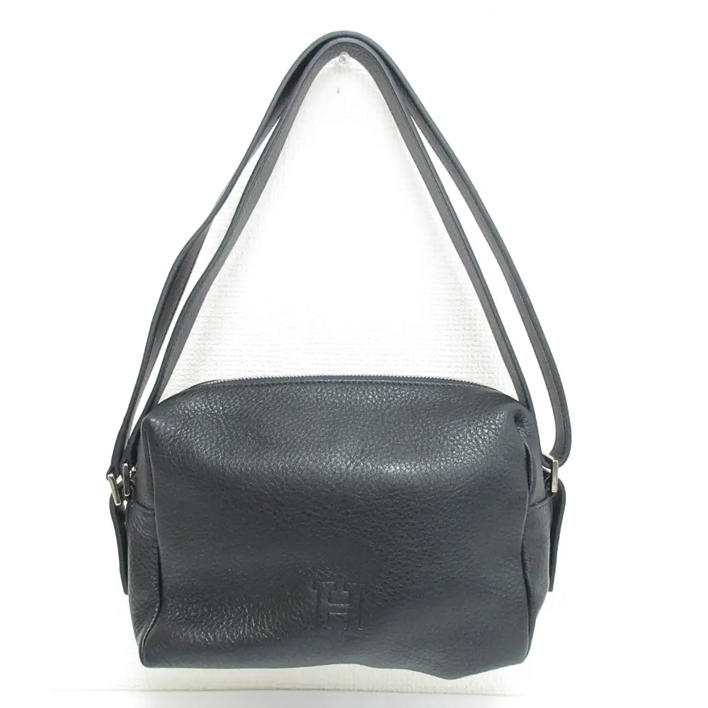 【未使用品】HIROFU ネイビー レザー ショルダーバッグ デュオCMH】レザーショルダーバッグ M 2WAY 本革（商品番号：P25-35430