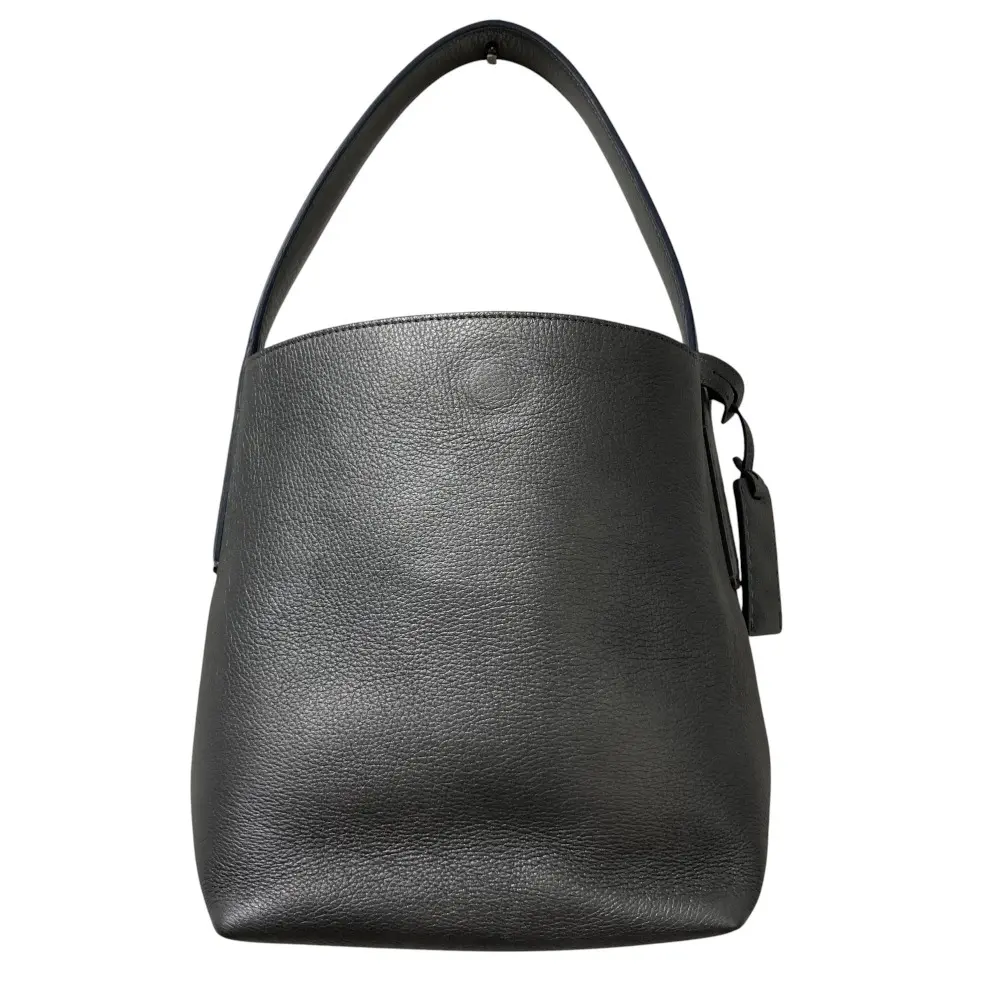 HIROFU ヒロフ シュリンクレザー バケット ワンショルダーバッグ ダークシルバー