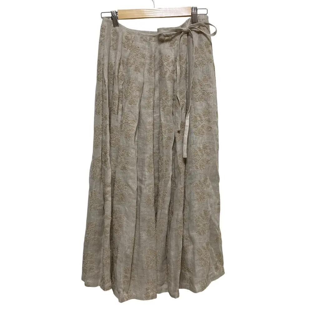 23SS HOUSE OF LOTUS ハウスオブロータス リネン ロングフレアスカート サイズM べージュ