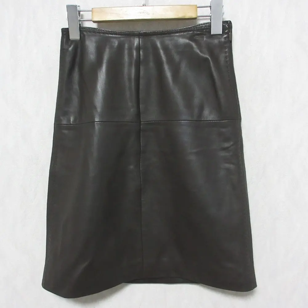 BOSS ヒューゴボス ラムレザー スカート 38 ブラウン