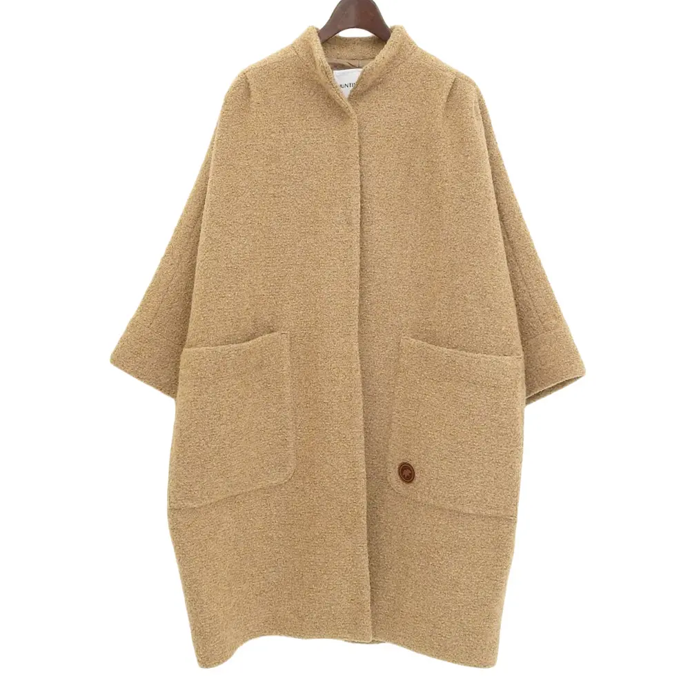 HUNTING WORLD ハンティングワールド オーバーサイズ ループツイードコート S ブラウン