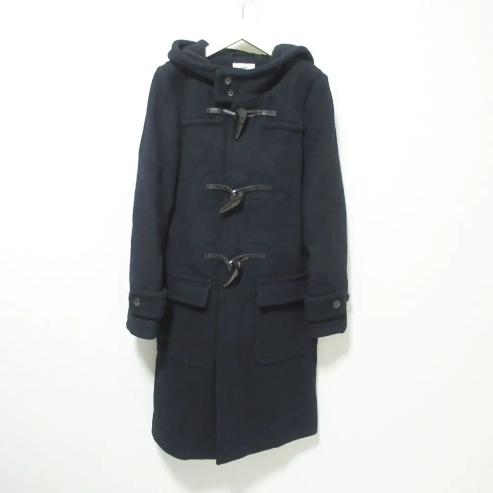 HYKE ハイク メルトン ロング丈 ダッフルコート 2 ネイビー