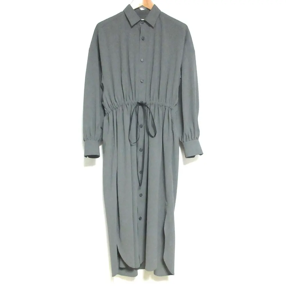 21SS HYKE ハイク SHIRT DRESS マキシ丈 長袖 シャツワンピース 202-16099 1 グレー