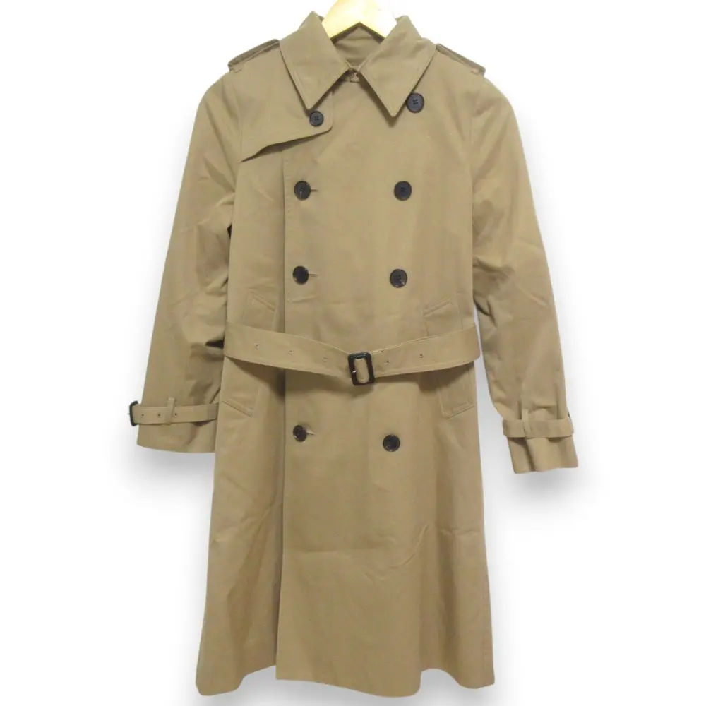 HYKE ハイク コットン×ポリエステル ロゴボタン ベルト ライナー付 トレンチコート サイズ1 ベージュ