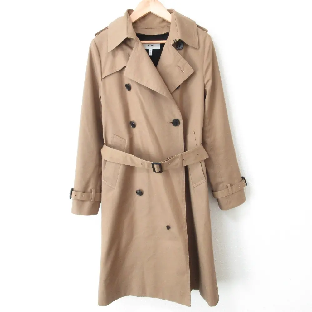 HYKE ハイク ライナー付 ベルテッド ダブルブレスト トレンチコート 1