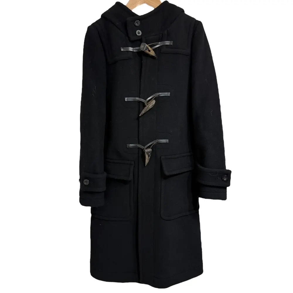 HYKE ハイク メルトン ロング ダッフルコート 1 ブラック