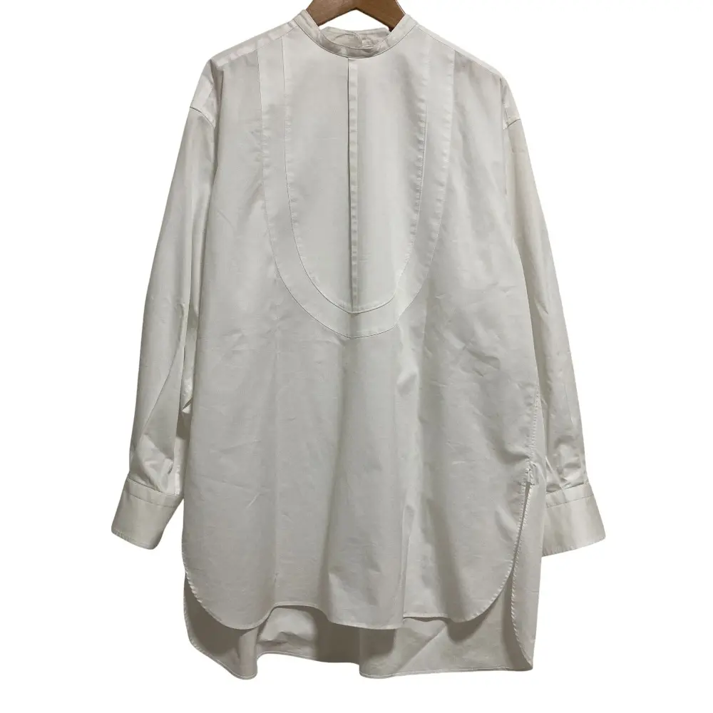 HYKE ハイク 長袖 ビブフロント バンドカラーシャツ サイズ1 ホワイト