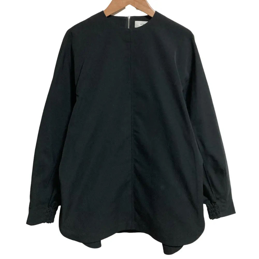 HYKE ハイク TASLAN TWILL TOP ブラウス 211-15121 サイズ1 ブラック
