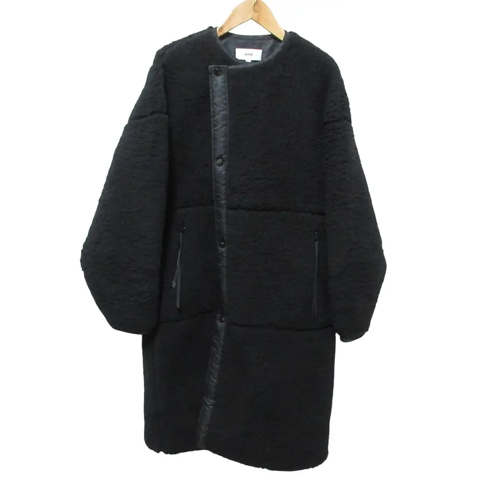 HYKE ハイク FAUX SHEARLING COAT フェイクムートンコート ボアコート サイズ1 ブラック