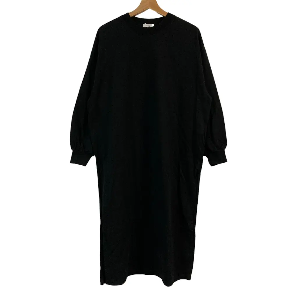 HYKE ハイク LONG-SLV DRESS ワンピース 212-12307 サイズ1 ブラック