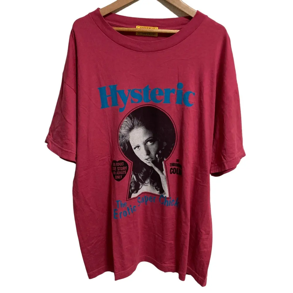 25SS HYSTERIC GLAMOUR ヒステリックグラマー EROTIC CHICKS オーバーサイズTシャツ 半袖 カットソー 01251CT29 F ピンク