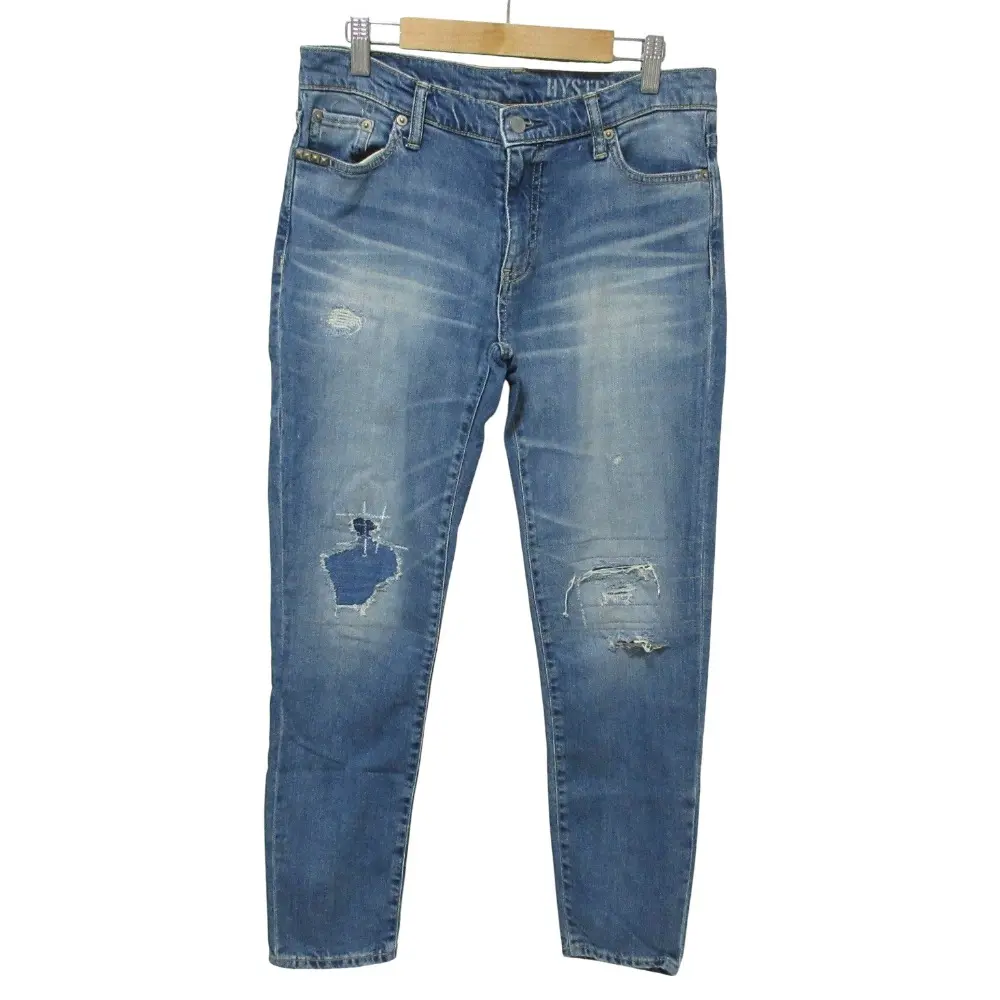 HYSTERIC GLAMOUR ヒステリックグラマー KPR加工スキニーデニム ストレッチ パンツ ジーンズ 01231AP01 W28 ブルー