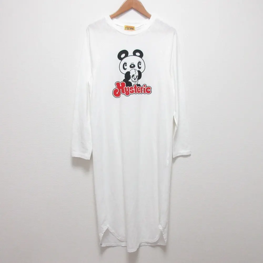 HYSTERIC GLAMOUR ヒステリックグラマー ドクロパンダ カットソー ワンピース サイズFREE ホワイト