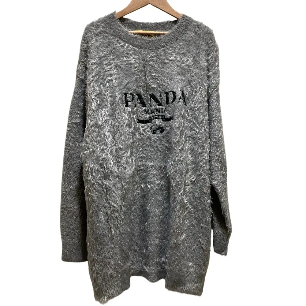 24AW Hysteric Glamour ヒステリックグラマー PANDA MANIA刺繍 セーター 01243NS12 サイズF グレー