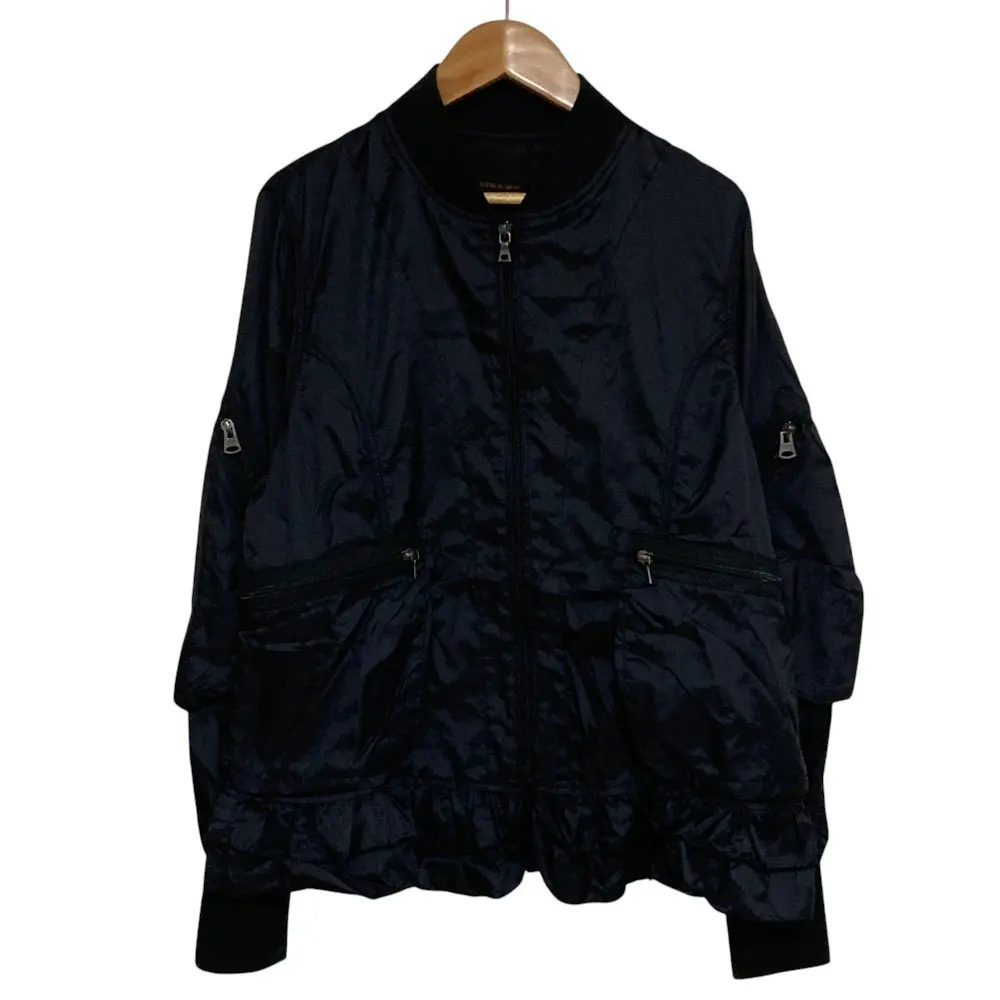 HYSTERIC GLAMOUR ヒステリックグラマー フリルリブジャケット ナイロン MA-1 ブルゾン サイズM ブラック