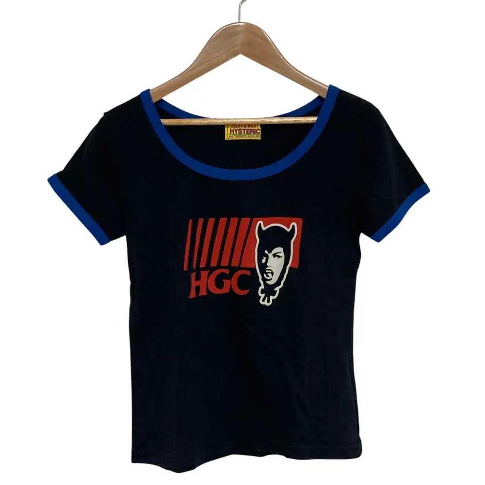 23SS HYSTERIC GLAMOUR ヒステリックグラマー HGC チビTシャツ 半袖 カットソー 01231CT08 サイズF ブラック