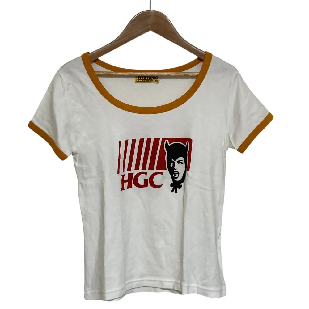 23SS HYSTERIC GLAMOUR ヒステリックグラマー HGC チビTシャツ 半袖 カットソー 01231CT08 サイズF ホワイト