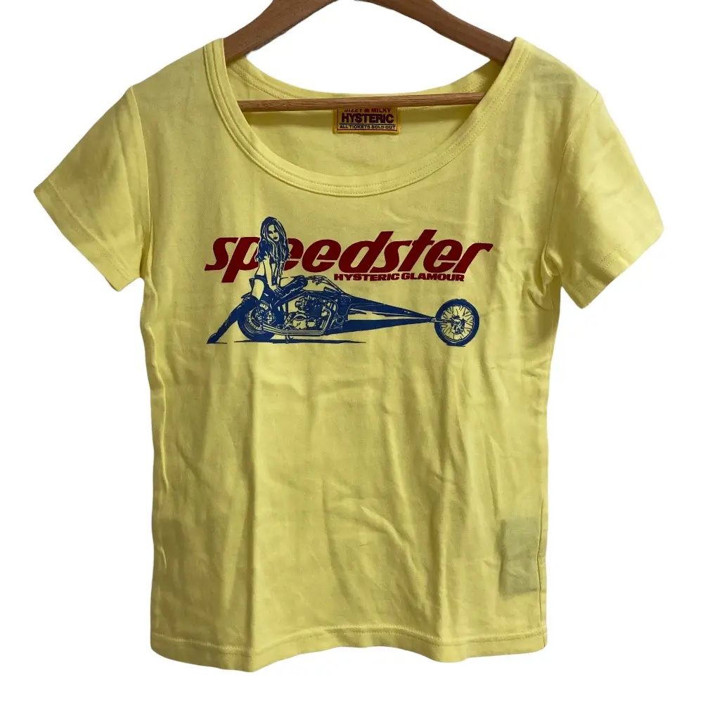HYSTERIC GLAMOUR ヒステリックグラマー SPEEDSTER チビTシャツ 01231CT17 フリーサイズ イエロー