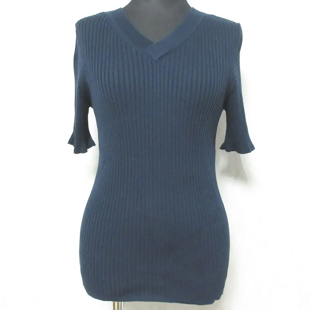 24SS IENA LA BOUCLE イエナラブークル PEATH リブショートスリーブプルオーバー ニット カットソー 24080914128010 ネイビー