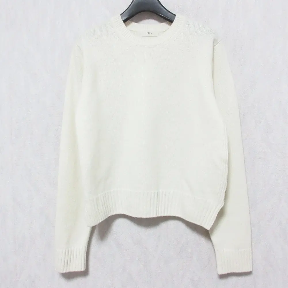 IENA イエナ 23AW クルーネック プルオーバー ウール ニット カットソー セーター 23080900307040 オフホワイト