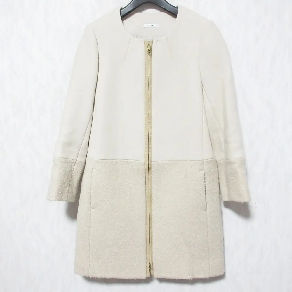 IENA イエナ ウール ノーカラーコート 36 ベージュ
