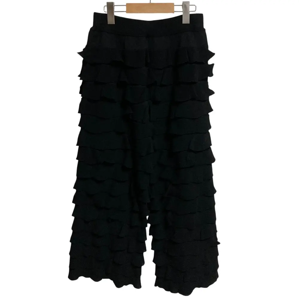 24SS IENA イエナ ニットフリルパンツ サイズ36 ブラック