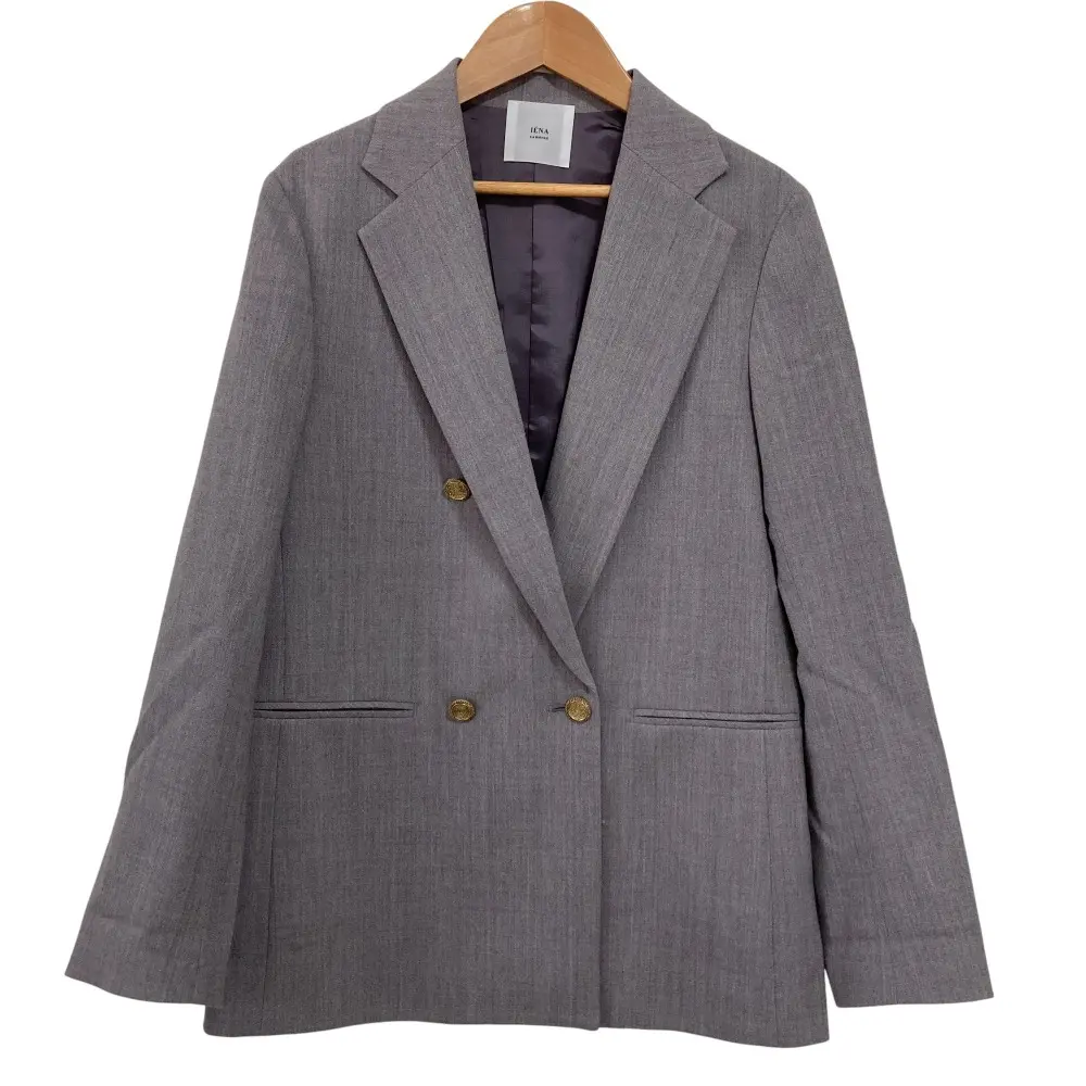 22AW IENA イエナ ウールマットシャンブレ 2B ジャケット グレー