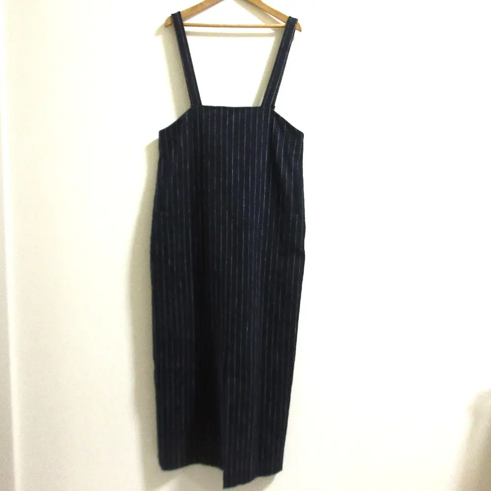 24SS IENA イエナ リネン混 Iライン ジャンパースカート サイズ36 ネイビー