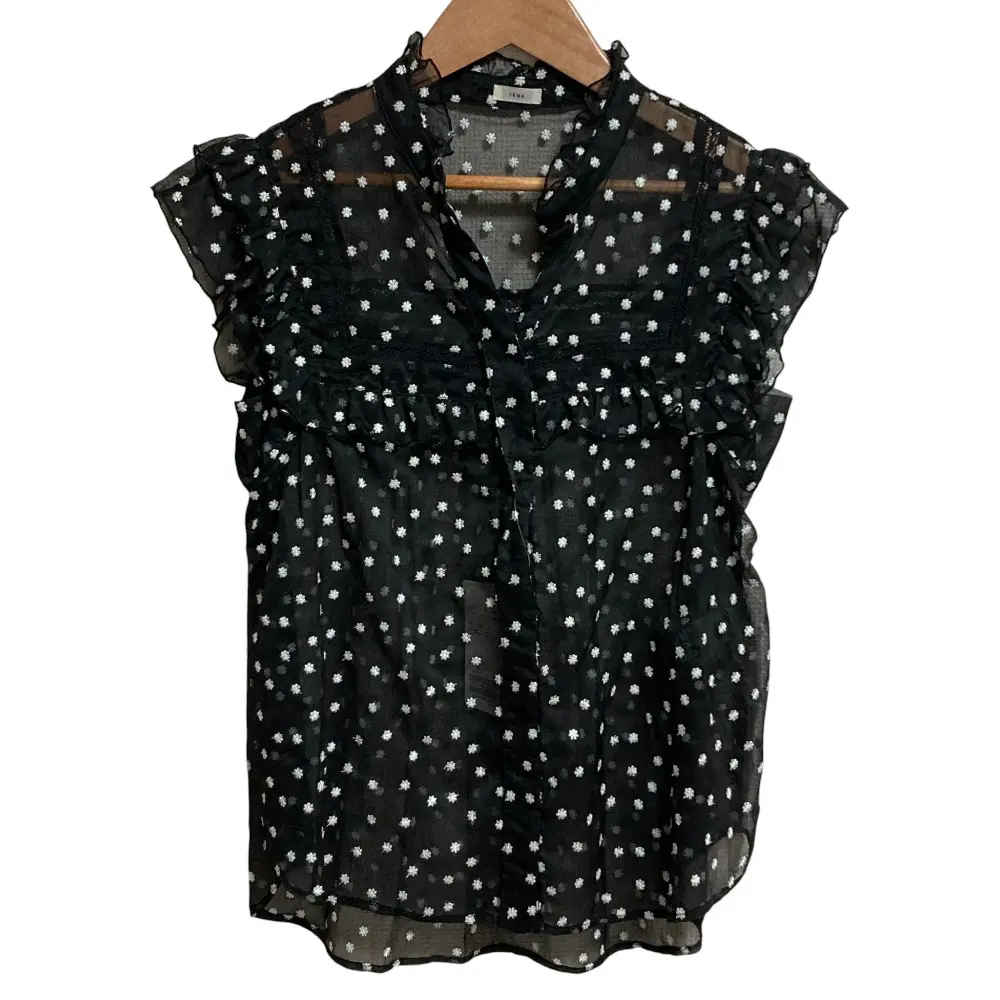 25SS IENA イエナ 楊柳フリルピンタックフレンチ ブラウス ブラック