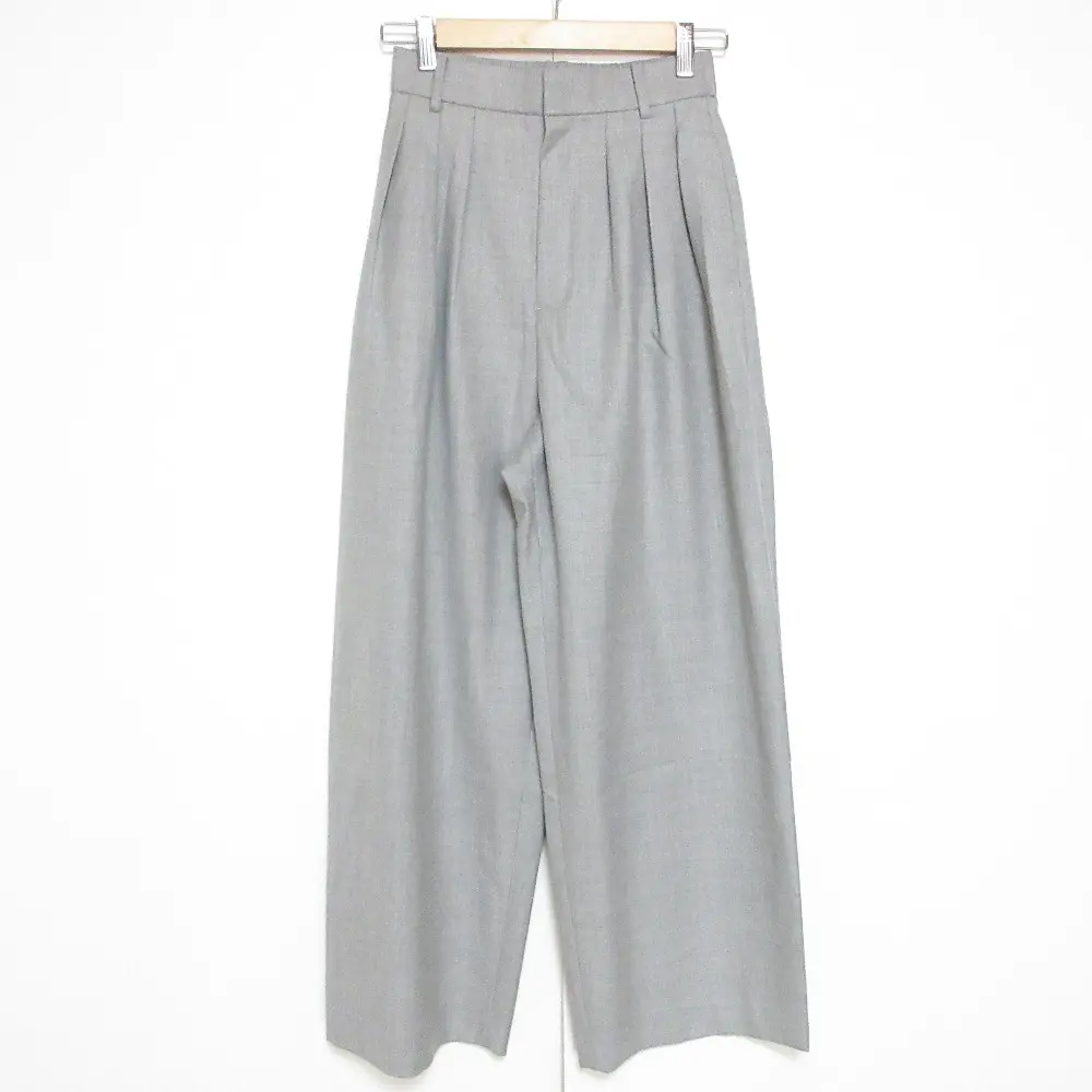 24AW IENA イエナ T/R/W サキソニータックパンツ 36 グレー 