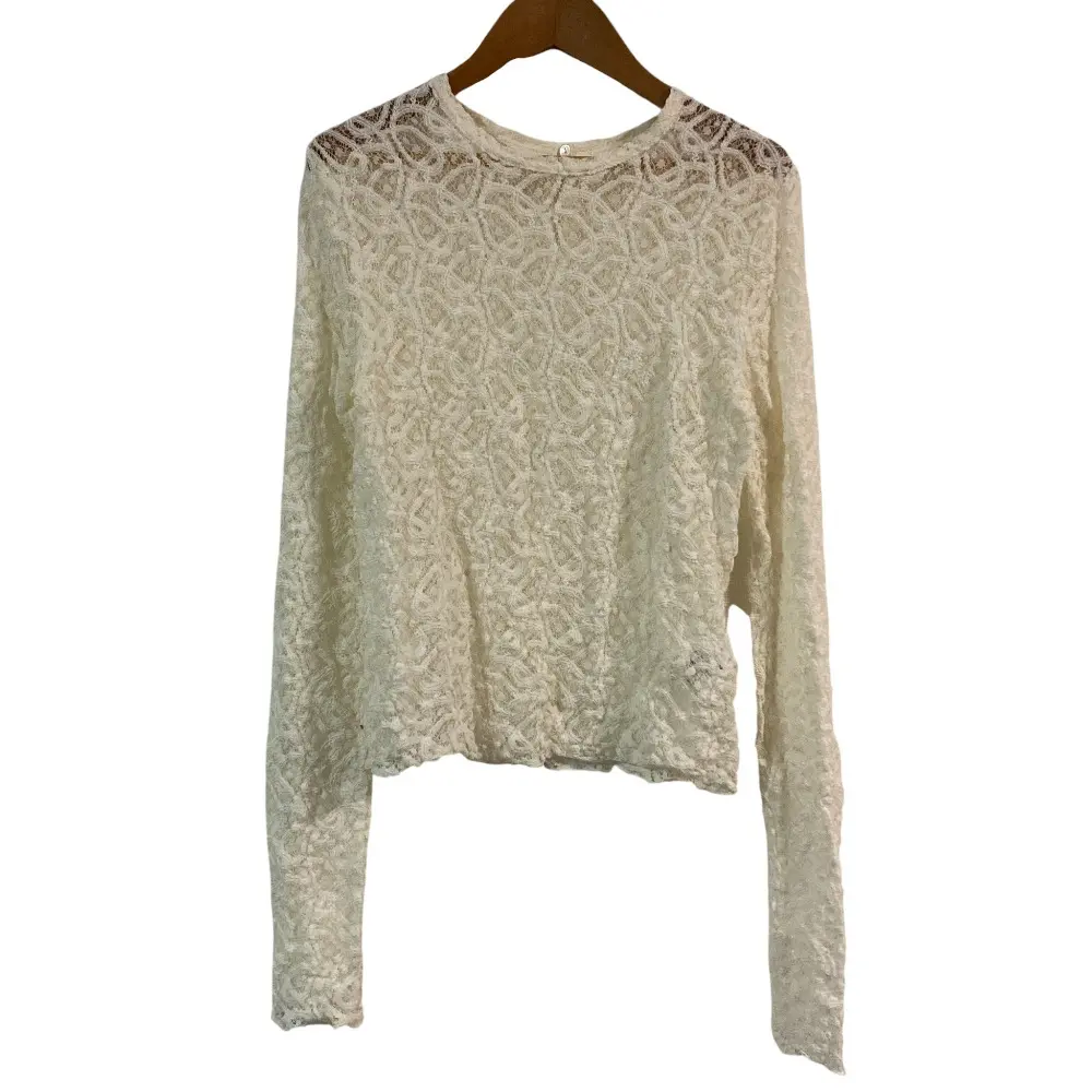 24AW IENA イエナ ペイズリー ストレッチレースプルオーバー ブラウス ホワイト
