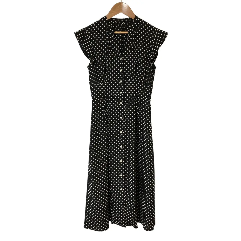 IENA イエナ ドットプリント シャツドレス ワンピース 36 ブラック