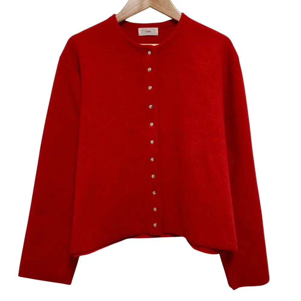 25AW IENA イエナ ダブルフェイススナップカーディガン サイズF レッド