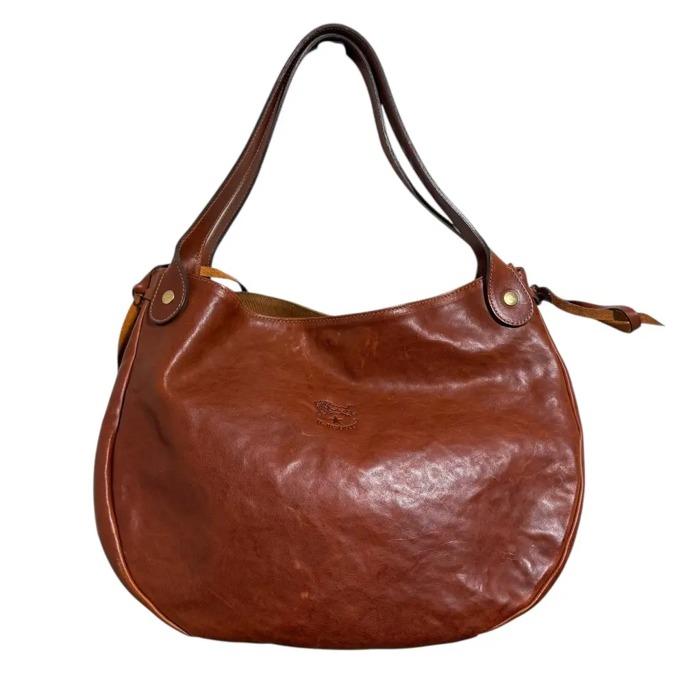 IL BISONTE イルビゾンテ レザー ハンドバッグ ワンショルダーバッグ ブラウン