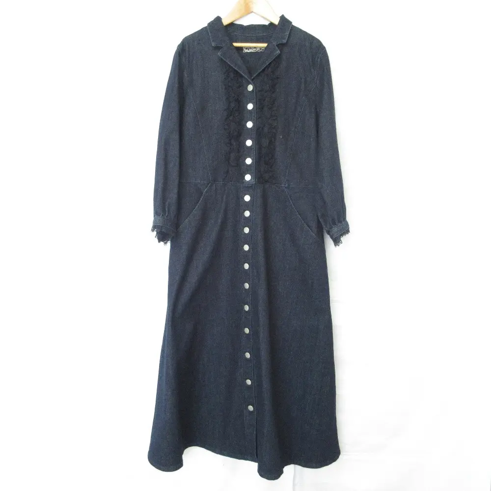 INGEBORG インゲボルグ ストレッチ デニム ロングワンピース サイズ4 インディゴ