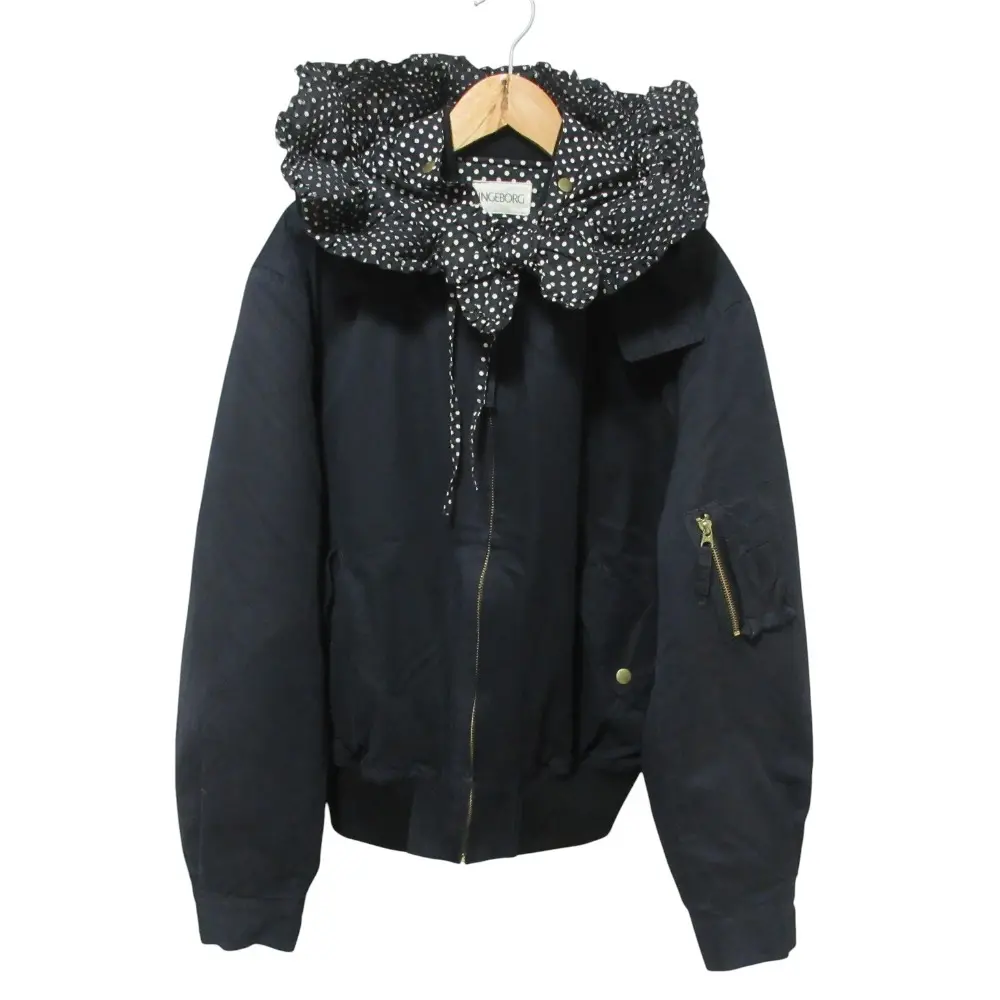 INGEBORG インゲボルグ フード付き MA-1 フライトジャケット ブルゾン ネイビー
