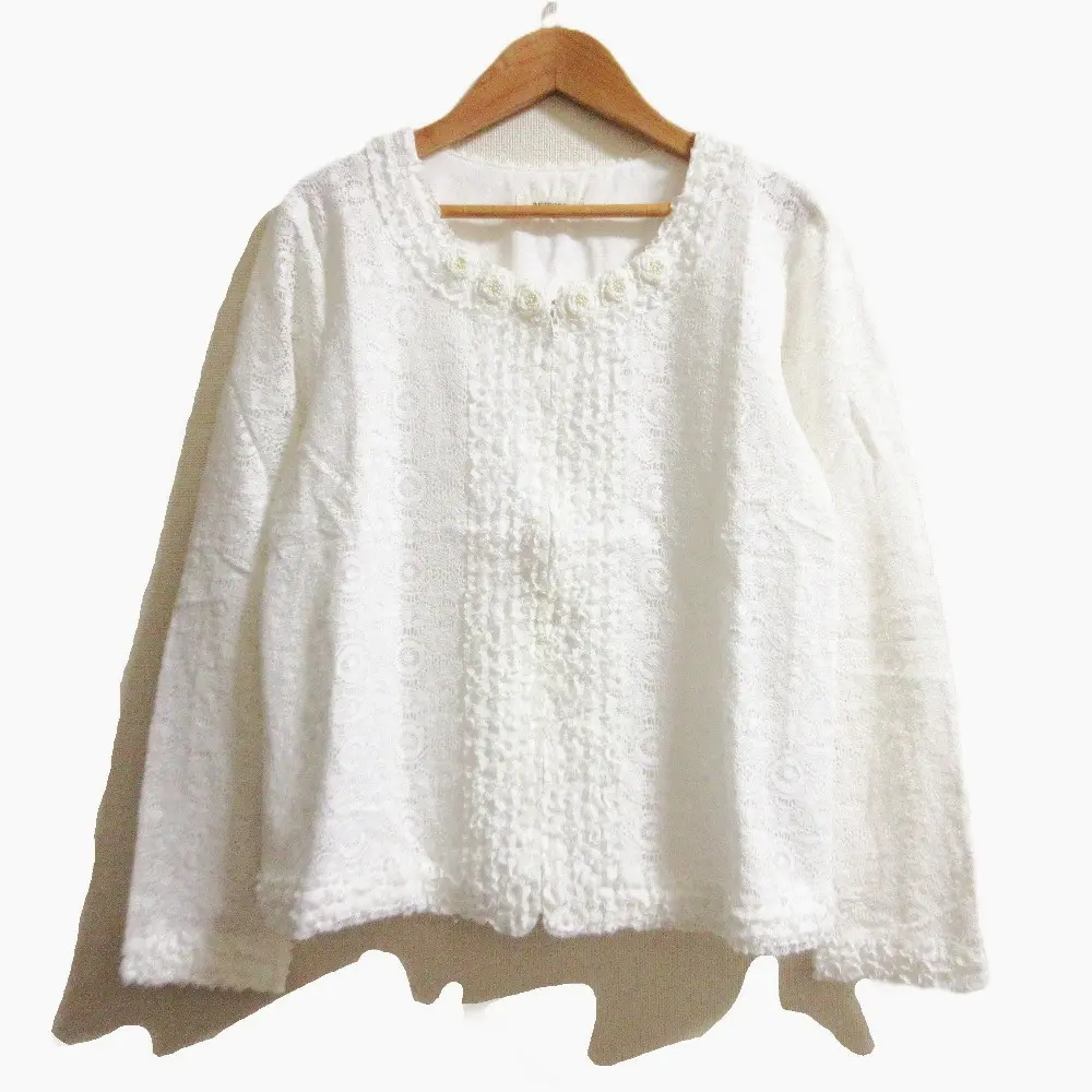 INGEBORG インゲボルグ カットレース ジップジャケット A2261FB251 サイズ4（11号） ホワイト