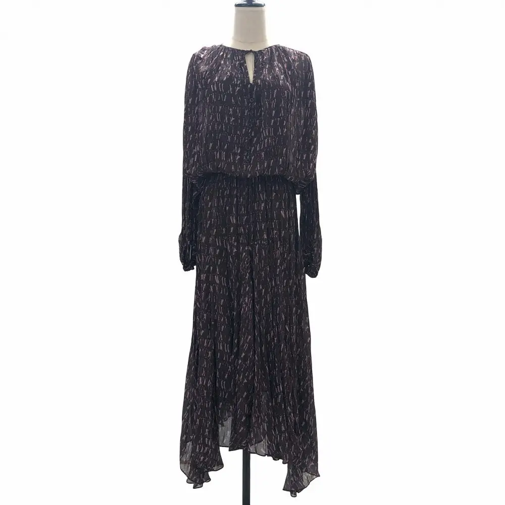 21SS Isabel Marant Etoile イザベルマラン エトワール SAURELI タイダイプリント ロングワンピース 34 パープル