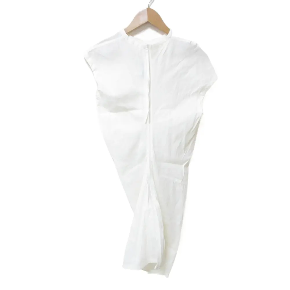 24SS ISSEY MIYAKE イッセイミヤケ メンブレン ストレッチ ノースリーブ ワンピース IM41-FT501 2 ホワイト