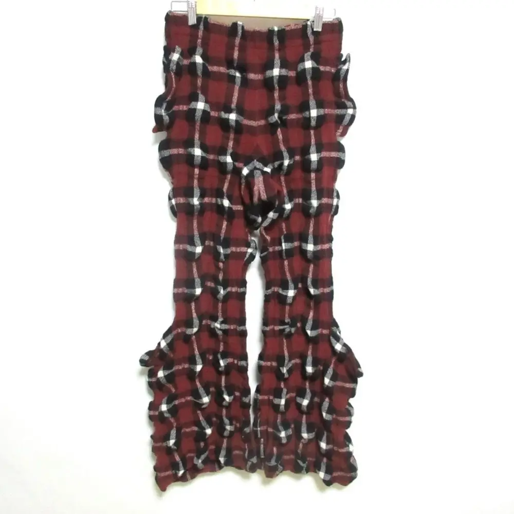 23AW ISSEY MIYAKE イッセイミヤケ コレクション ルック21 RHYTHM CHECK パンツ IM33FE056 2 レッド
