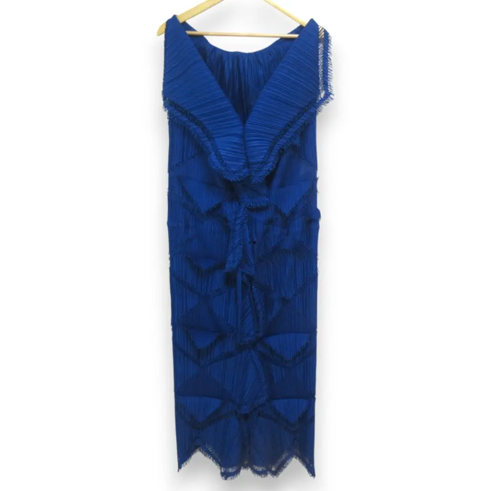 ISSEY MIYAKE イッセイミヤケ A-POC INSIDE カッティング ロングドレス プリーツワンピース サイズ2 ブルー