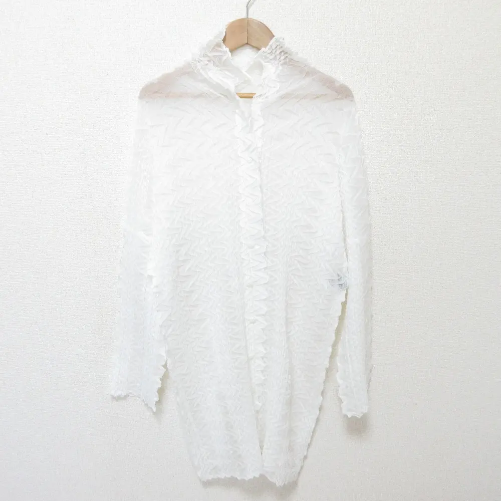 ISSEY MIYAKE イッセイミヤケ FETE シアープリーツ シャツ ブラウス カットソー 2 ホワイト