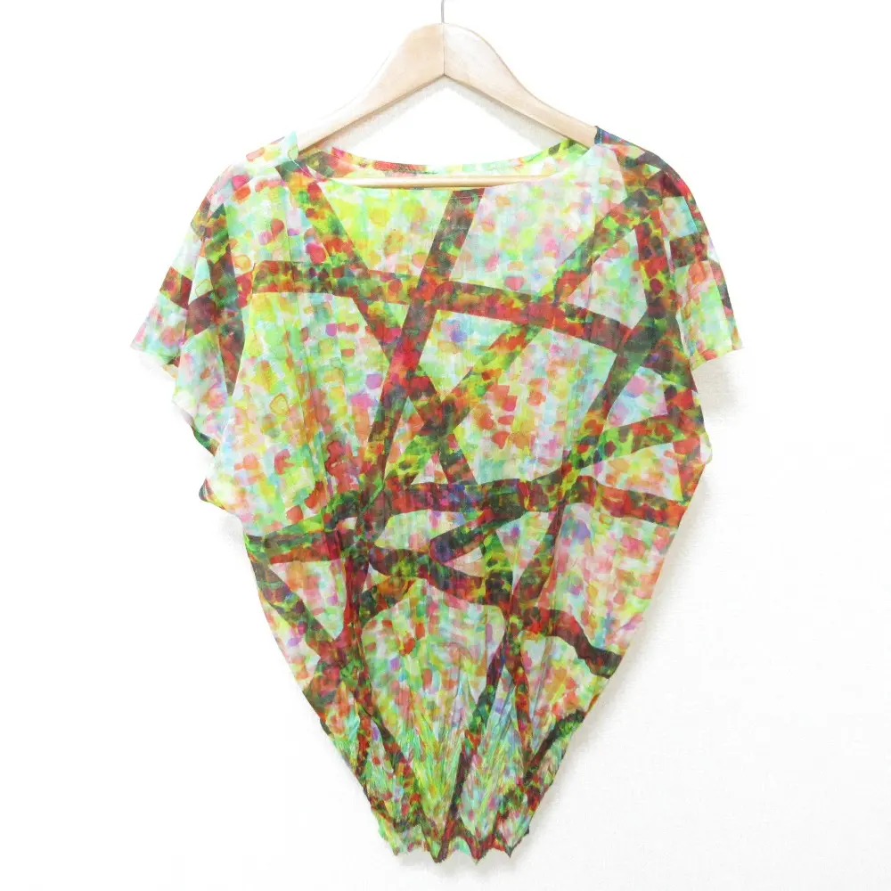 ISSEY MIYAKE イッセイミヤケ FETE A.POC INSIDE プリーツ シアー ブラウス カットソー 2 マルチカラー