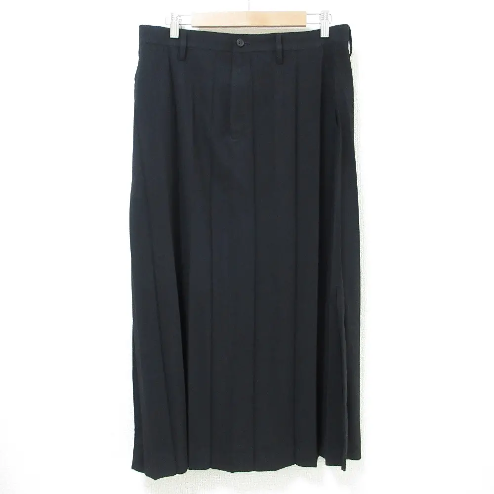 ISSEY MIYAKE イッセイミヤケ ホワイトレーベル サイドスリット プリーツロングスカート 3 ブラック