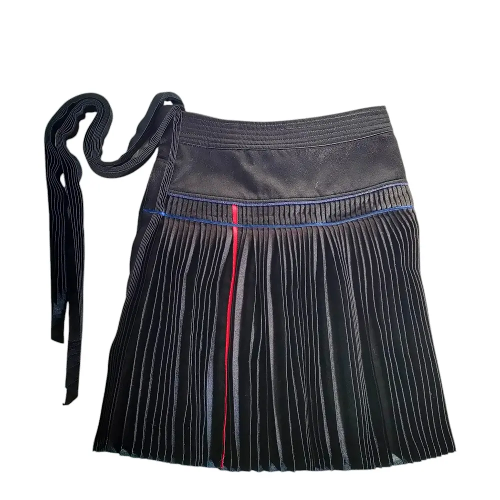 ISSEY MIYAKE FETE イッセイミヤケフェット プリーツ ラップ オーバースカート ブラック