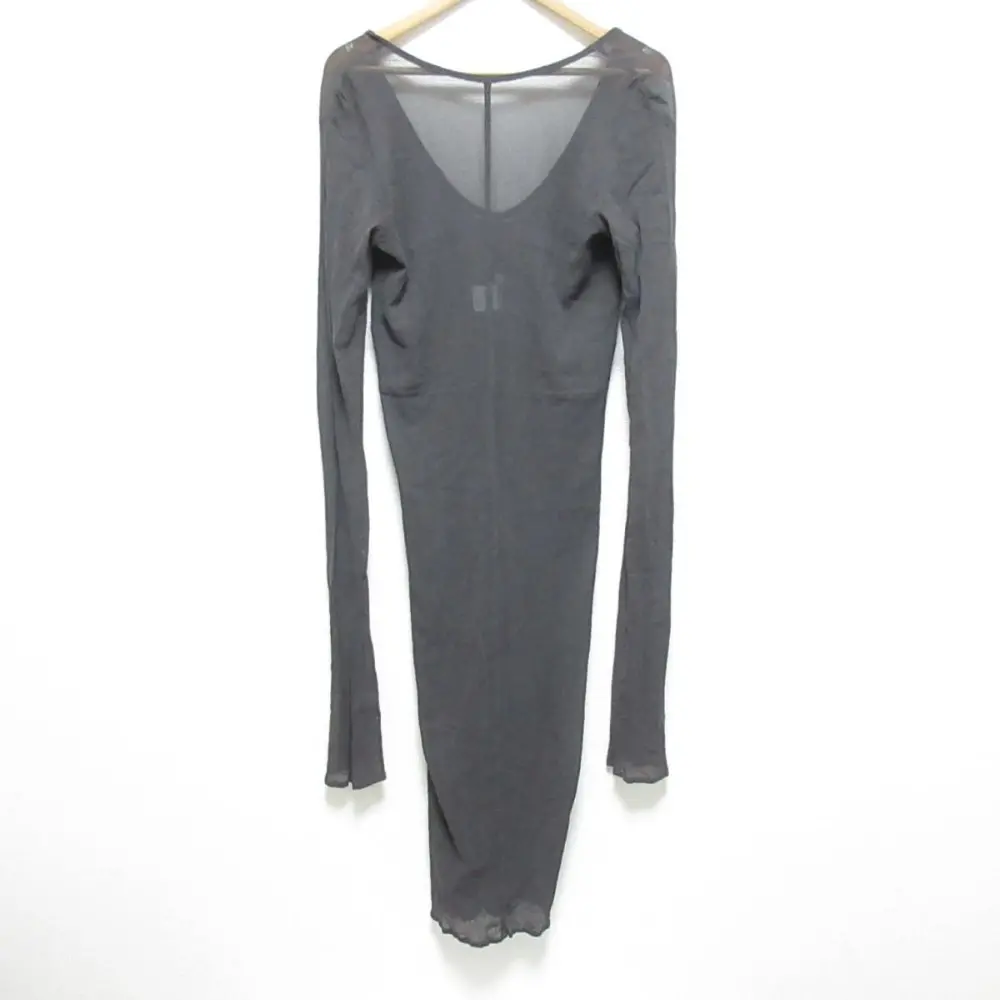 24SS ISSEY MIYAKE イッセイミヤケ KARAMI DRESS カラミ スーパーロングスリーブ シアードレス ロングワンピース 2 グレー系